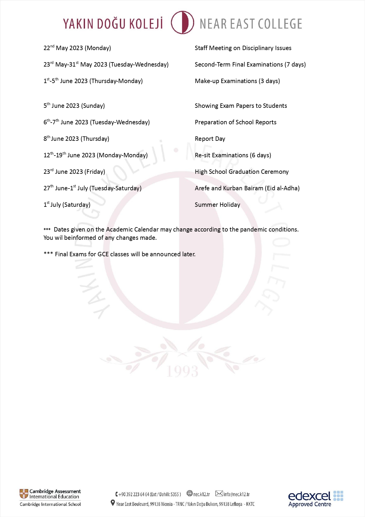 academic-calendar-near-east-college